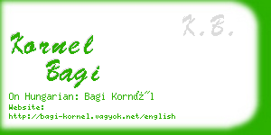 kornel bagi business card